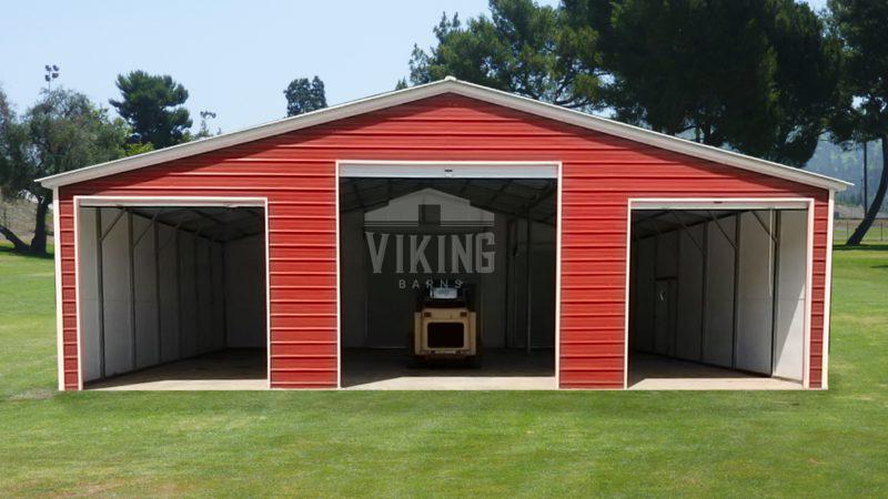 42x35x12 Continuous Roof Metal Barn 1