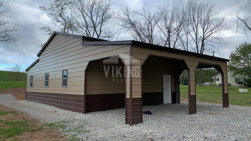 48x25x12 Two Tone Carolina Barn Back View