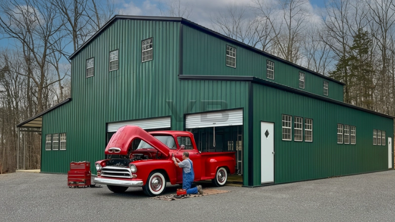 66x60x20 Step Down Metal Barn