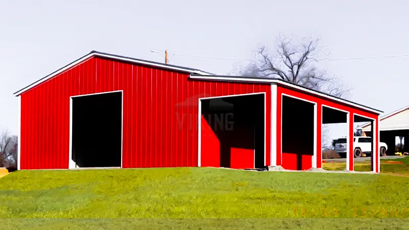 40x35x12 Vertical Garage With Lean-To