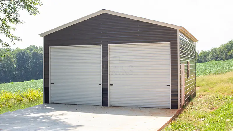 24x25x12 Vertical Roof Metal Garage