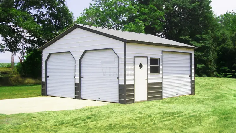 24x26 Enclosed Steel Garage