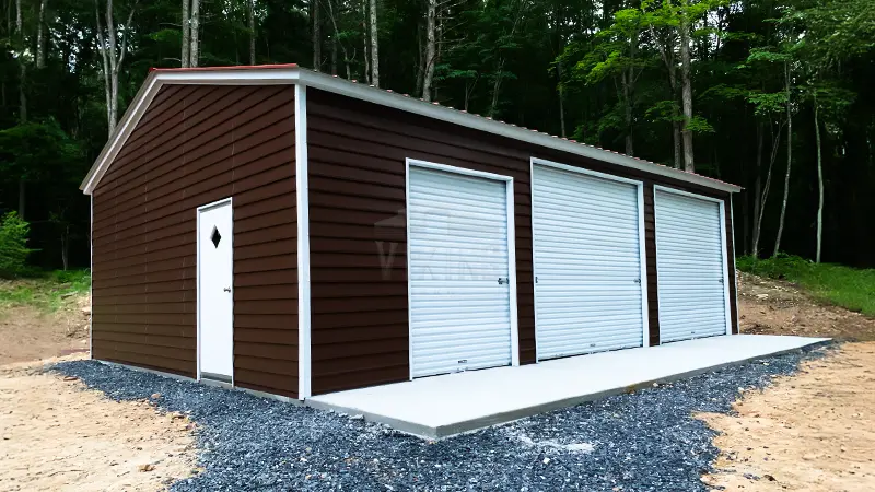 24x35x10 Fully Enclosed Steel Garage