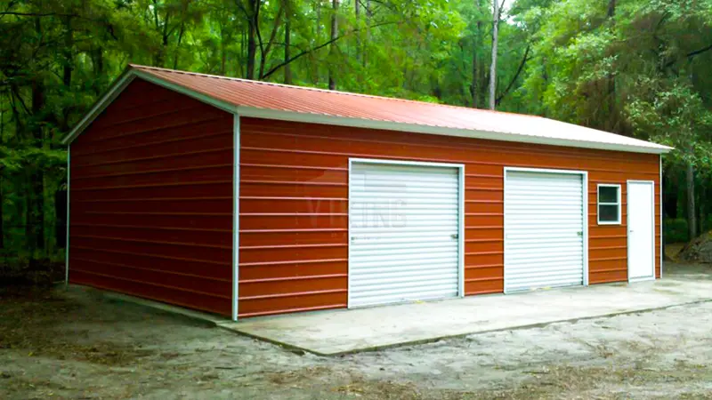 24x35x9 Vertical Roof Metal Garage